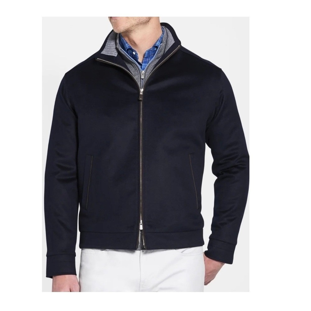 Peter‎ Millar Westport Crown Full Zip Wool Cashmere Jacket Black XL